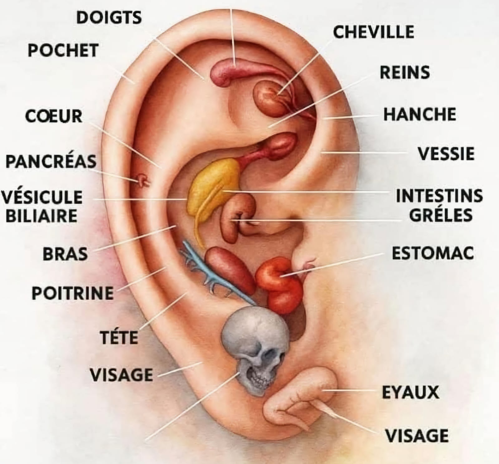 les possibilités de soigner notre corps depuis nos oreilles